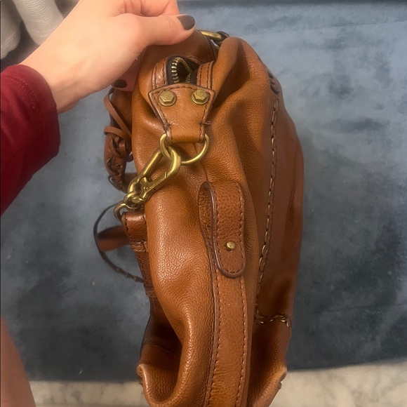 Oryany Brown Leather Satchel Bag with Crossbody strap - Picture 5 of 12